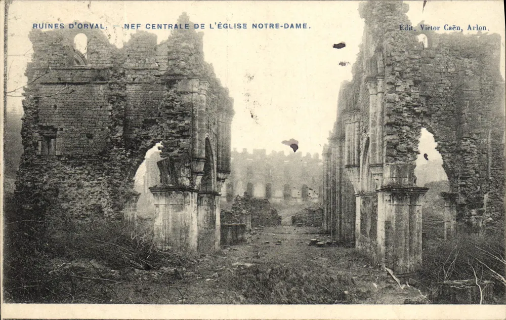 Ruinen von Orval — Zentralnische der Kirche Notre-Dame — Edit. Victor Caën, Arlon - Vorderseite