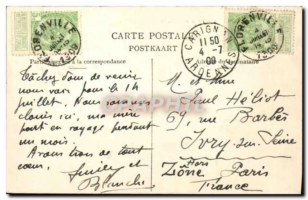 Ruinen von Orval — Zentralnische der Kirche Notre-Dame — Edit. Victor Caën, Arlon - Rückseite