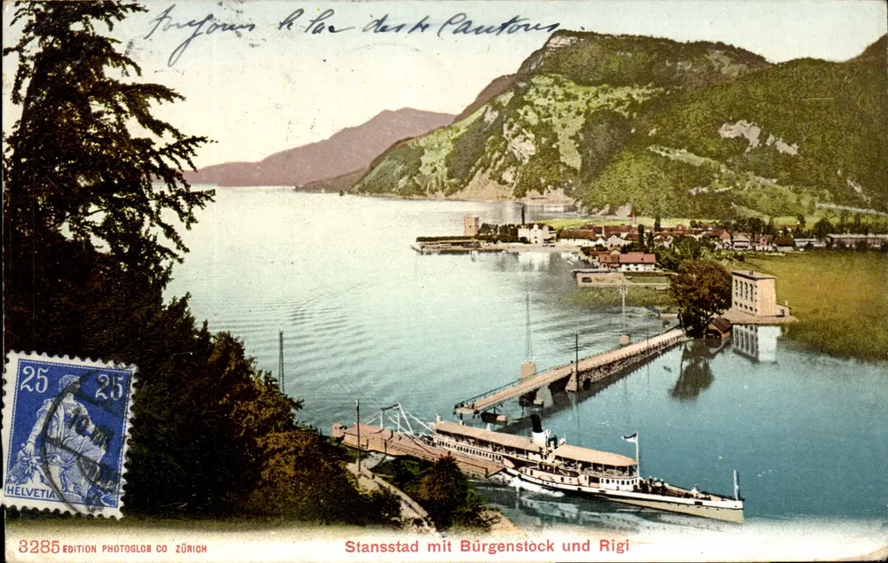 Stansstad mit Bürgenstock und Rigi — Photoglob Co Zürich Edition, Nr. 8285 - Vorderseite