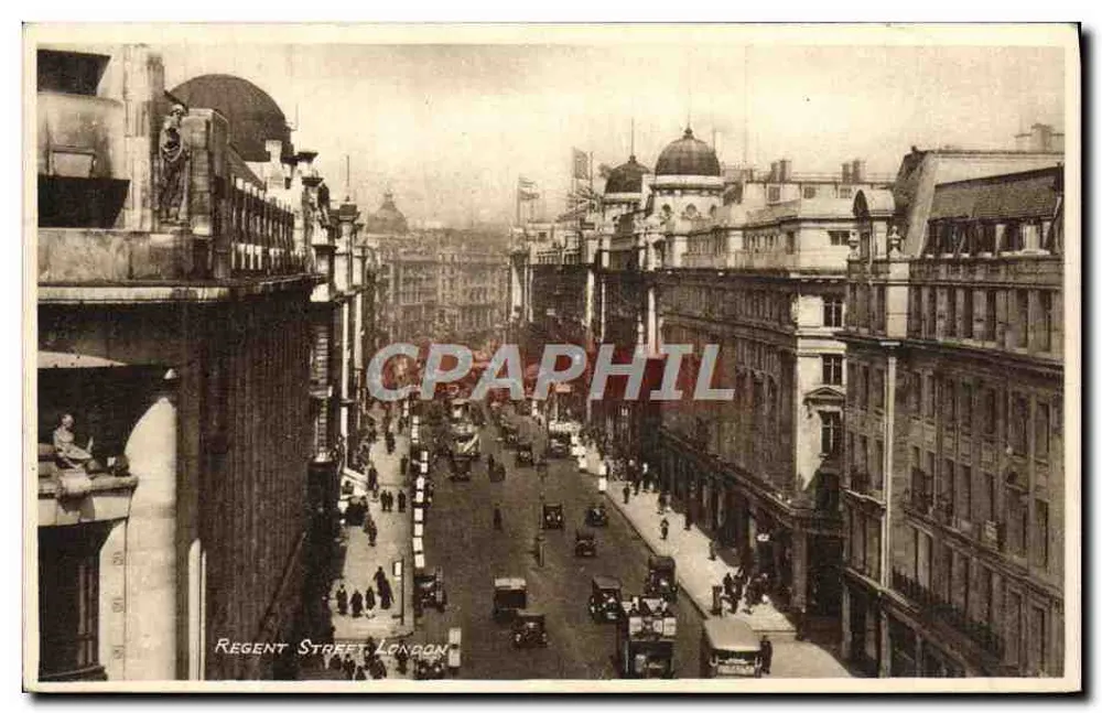 Regent Street, Londres — vista em perspectiva — British Manufacture, n° 3107 - Frente