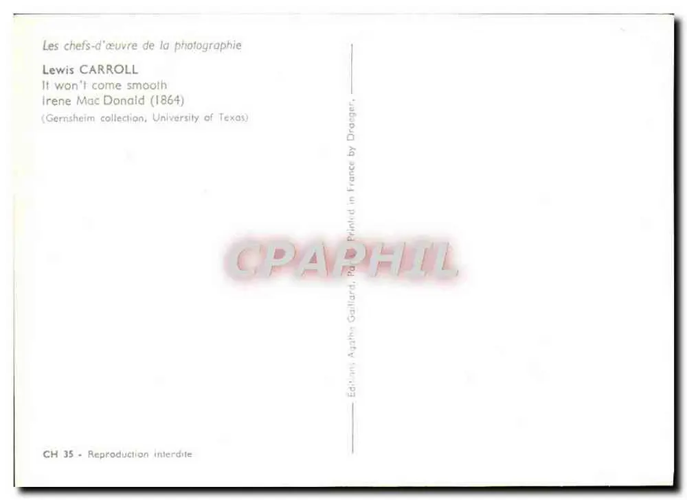 Ragazza in abito bianco — studio — Éditions Agatha Galliard, n° CH 35 - Verso