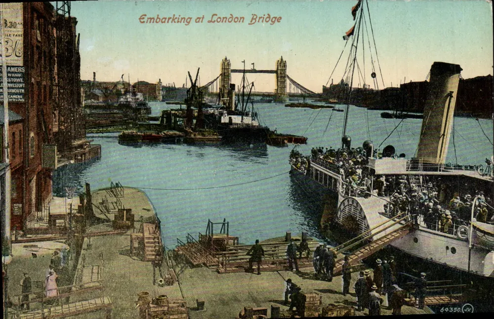 Embarquement am London Bridge — Ansicht des Tower Bridge — Valentine's Series - Vorderseite