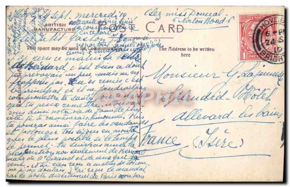Madeira Road e Kings Cliff, Brighton — vista da promenade e da margem do mar — editor L.K. n° 69681 - Verso