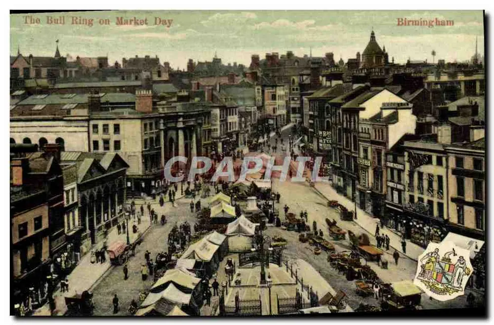 The Bull Ring on Market Day — Birmingham — The Milton Post Card - Recto