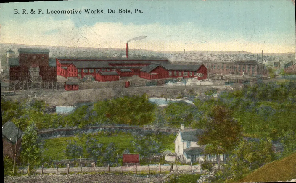 B.R. & P. Locomotive Works — usine industrielle à Du Bois, Pa. — éditeur T. ROBBINGE & SON, PITTSBURGH, PA. - Vorderseite