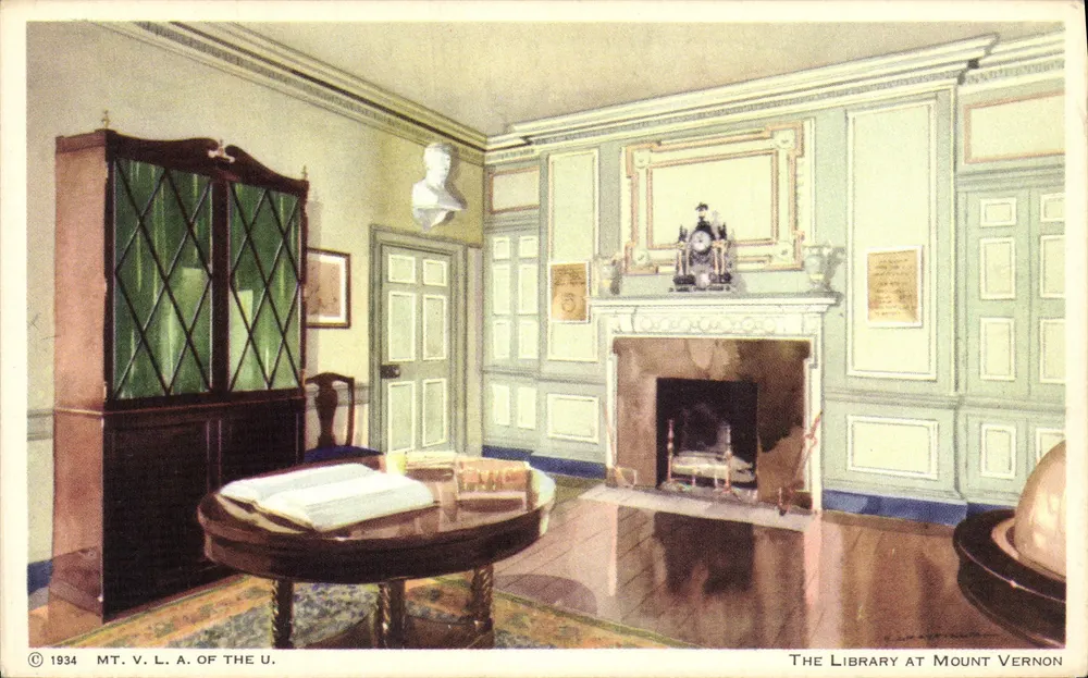 De bibliotheek in Mount Vernon — interieur — MT. V. L. A. OF THE U. n° 1934 - Voorkant