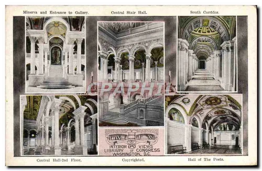 Innenansicht der Library of Congress — Washington, D.C. — Verlag: W. B. Garrison, Inc. - Vorderseite