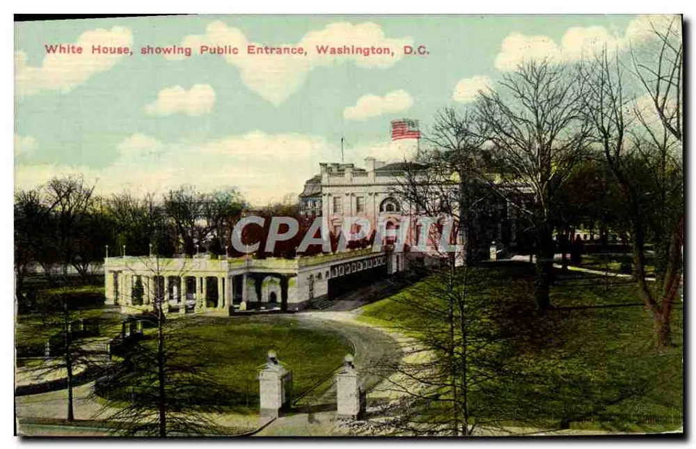 Weiße Haus, mit der Öffentlichkeitstür, Washington, D.C. — Verlag W. B. GARRISON, n° 61525 - Vorderseite