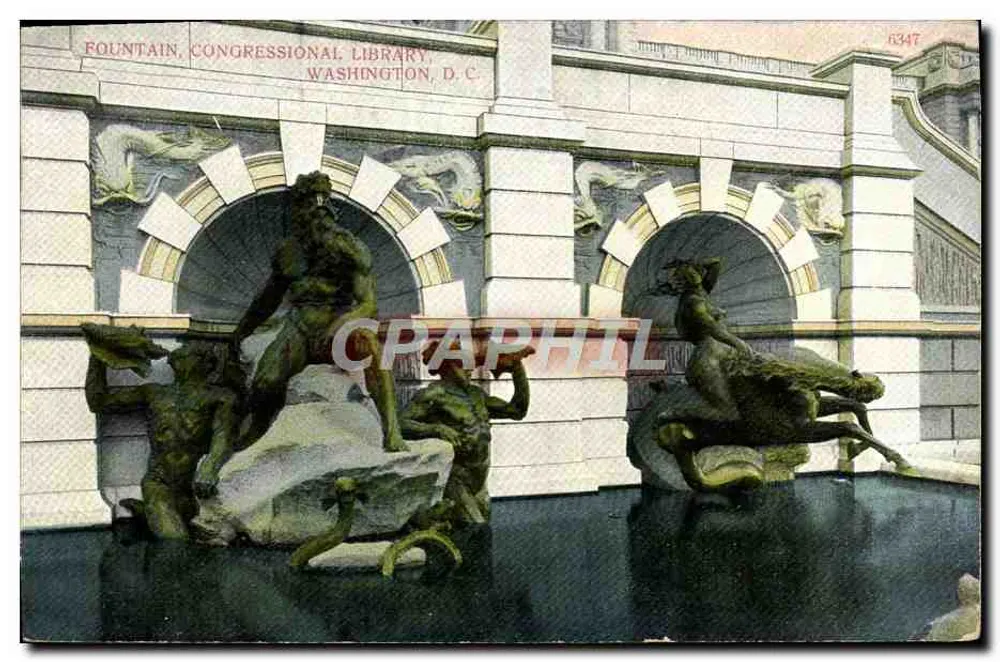 Fontein van de Bibliotheca van het Congres — Washington D.C. — A. C. Bösselman & Co., N° 6347 - Voorkant