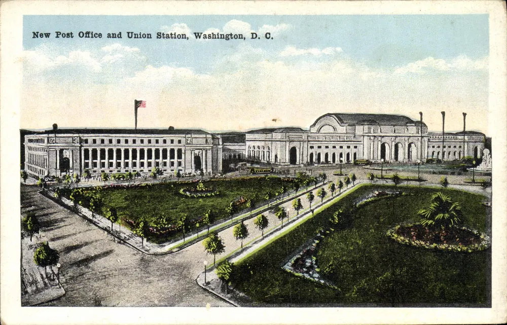 Novo Escritório de Correios e Estação Union, Washington, D.C. — Pub. by W. B. Garrison, Inc. — n° 3102 - Frente