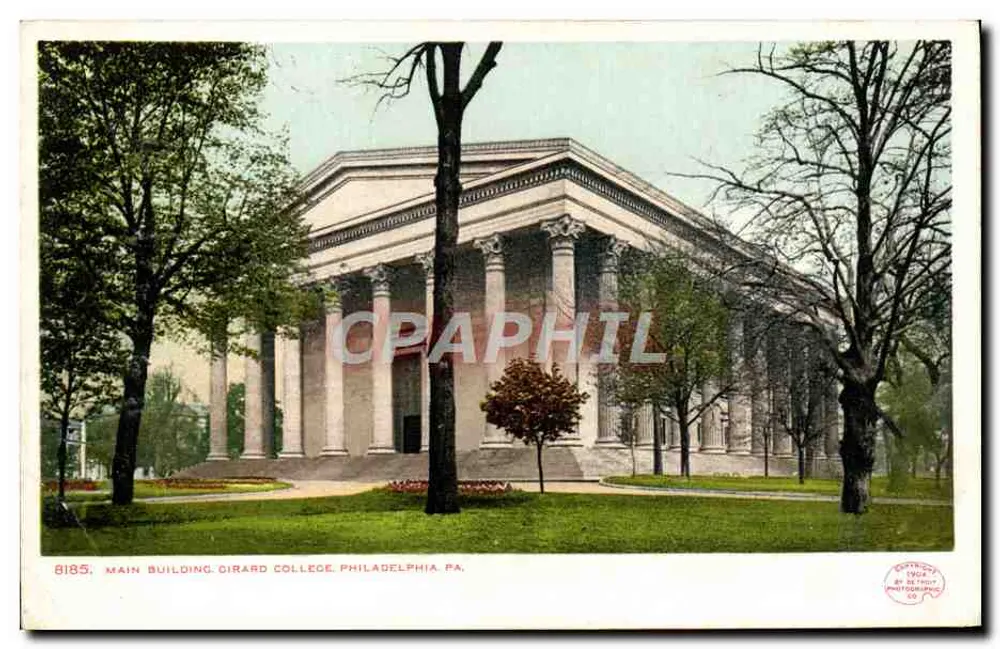 Hauptgebäude - Girard College - Philadelphia, PA — Verlag: Worthington & Co. Photographic Co. - Vorderseite