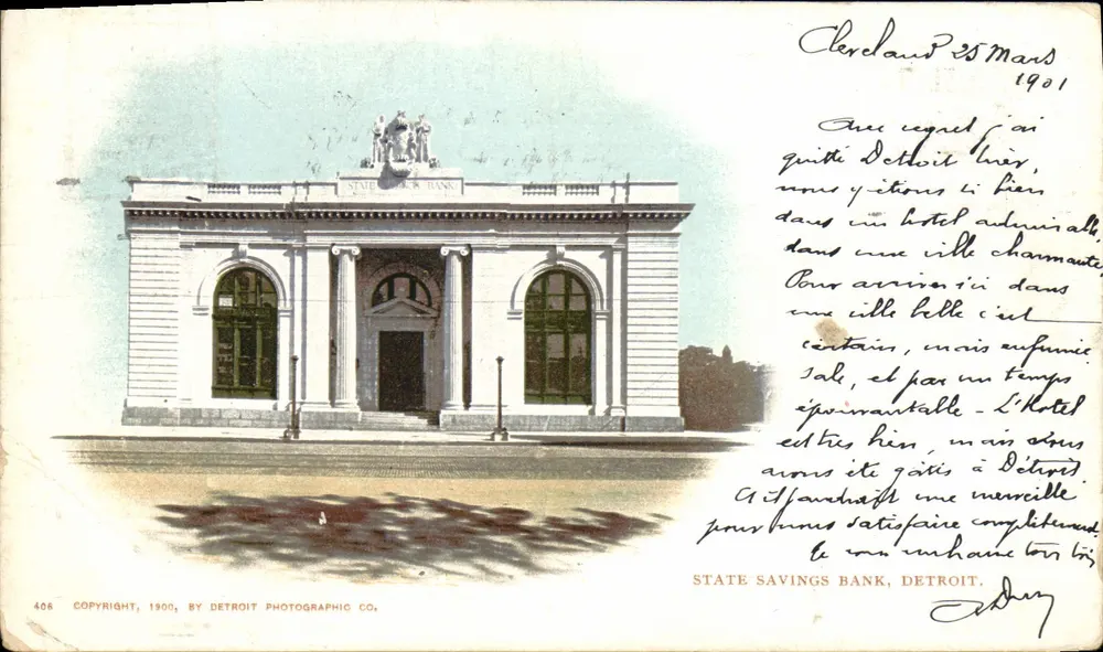 Banco de Ahorros Estatal — Detroit — Detroit Photographic Co. n°406 — 1900 - Anverso