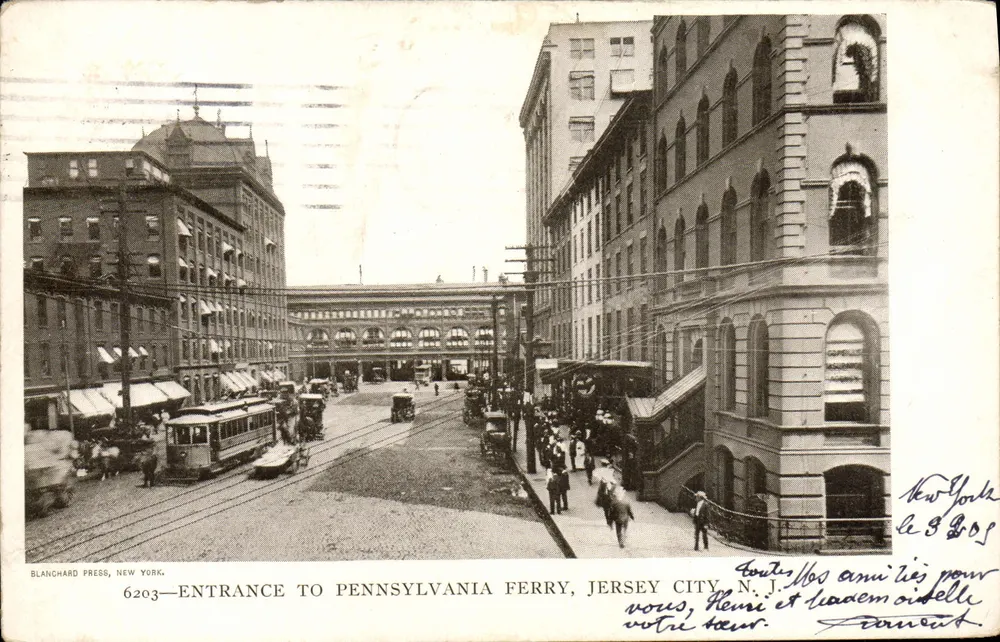 Eingang zum Pennsylvania Ferry, Jersey City, N.J. — Blanchard Press, New York, n°6203 - Vorderseite