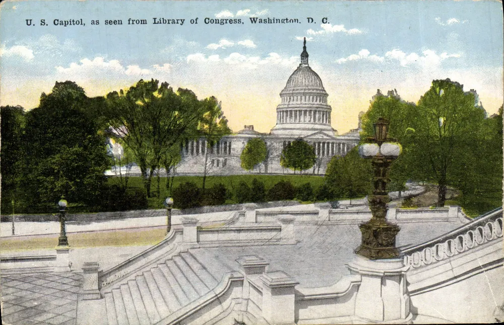 U.S. Capitol, Ansicht von der Bibliothek des Kongresses — Washington, D.C. — Verlag: W. B. Garrison, Inc. - Vorderseite
