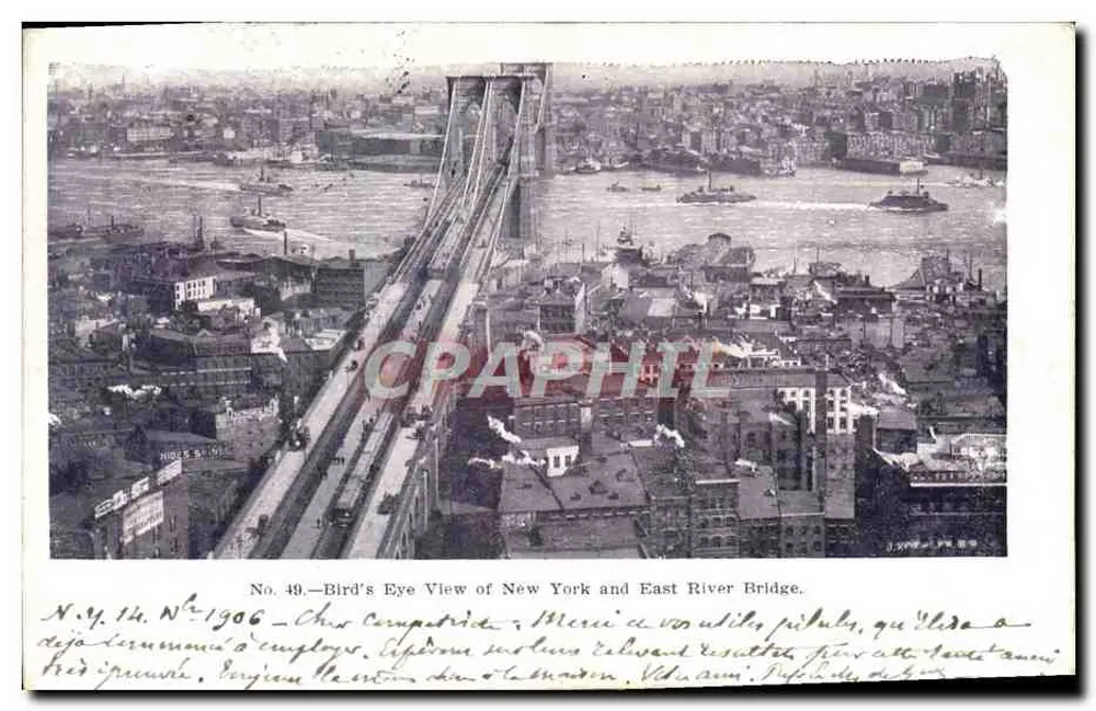 Luftbild von New York und der East River Brücke — Nr. 40 — Verlag nicht sichtbar - Vorderseite