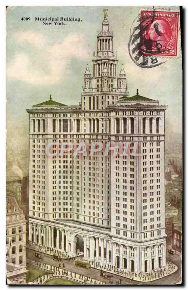 Edifício Municipal, Nova Iorque — editor Irving Underhill, n° de série 4009 - Frente