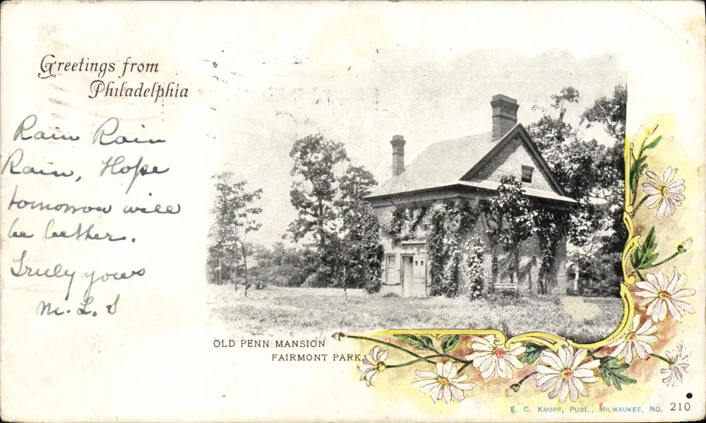Old Penn Mansion — Fairmont Park — E. C. Kropp, Milwaukee, No. 210 - Vorderseite
