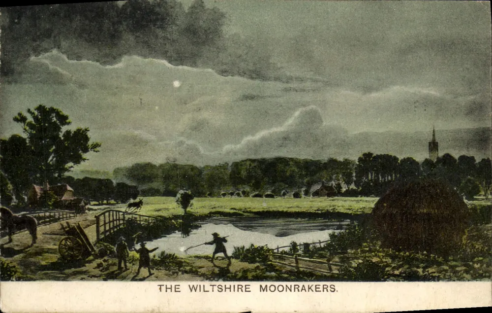 The Wiltshire Moonrakers — lokalna legenda — wydawca K. F. Richards, seria N°3 - Awers