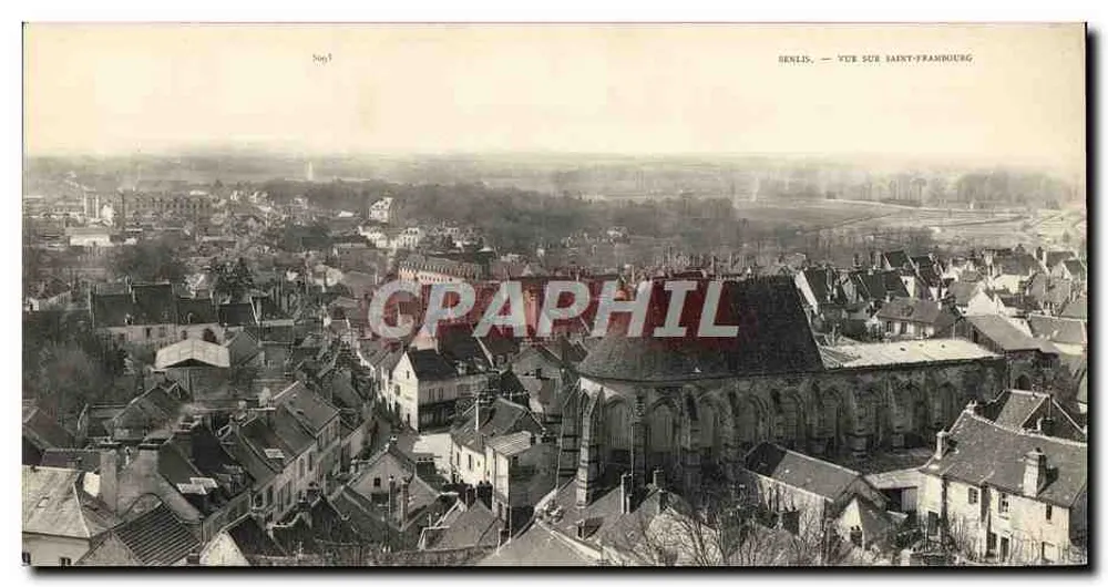 Benlin — Blick auf die Kirche Saint-Frambourg — Panoramakarte - Vorderseite