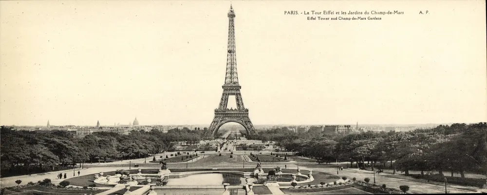 Paris - Eiffelturm und die Gärten des Champ-de-Mars — A.P. - Vorderseite