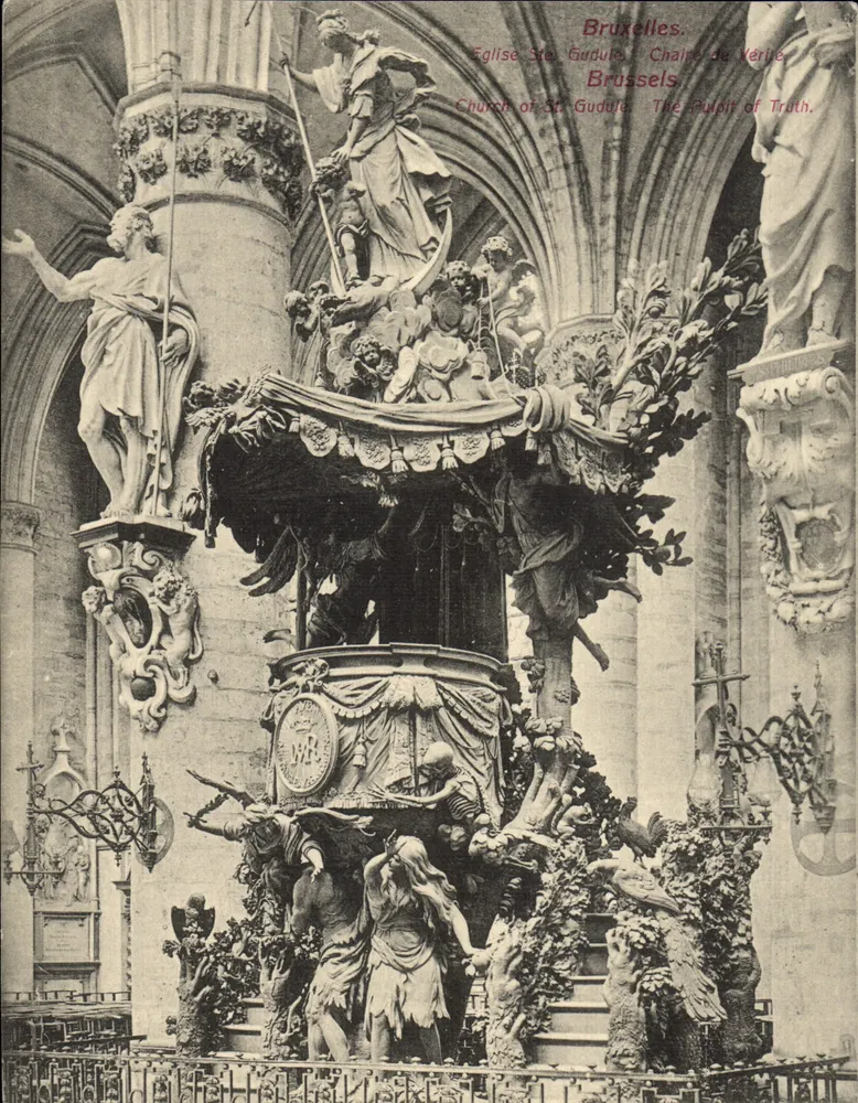 Brüssel. Kirche St. Gudule. Predigerpult der Wahrheit - Vorderseite