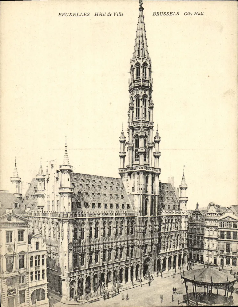 Brüssel Rathaus — Panoramablick - Vorderseite