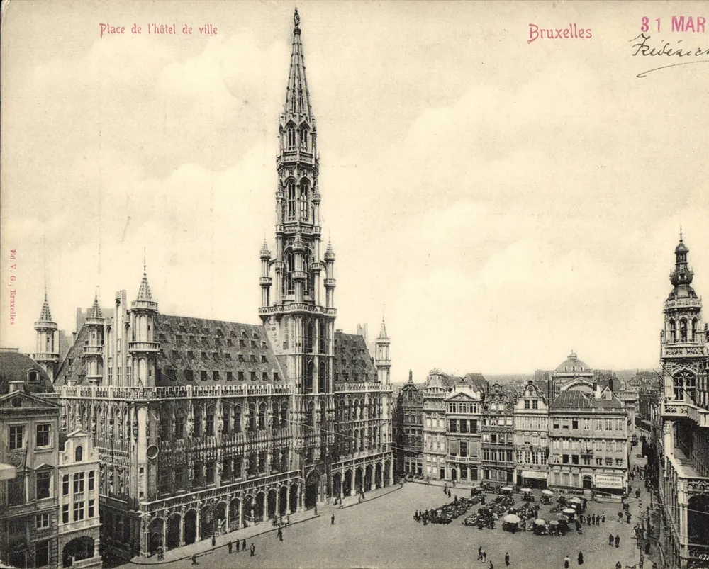 Place de l'hôtel de ville — Brüssel — Verlag Y. G. Brüssel - Vorderseite