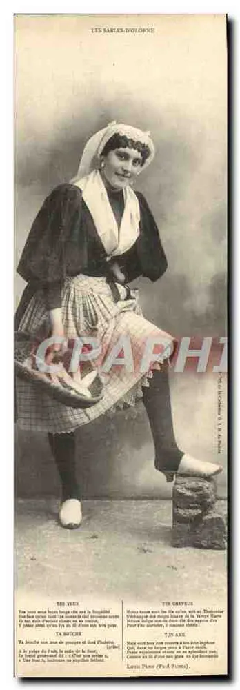 Les Sables d'Olonne — Frau im lokalen Kleid — Louis Fane (Paul Ponce) n° 13 - Vorderseite