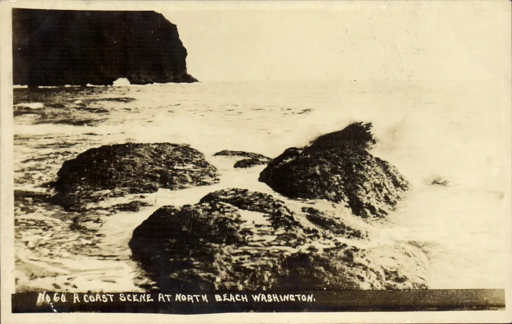 Kustlandschap aan North Beach, Washington — Nr. 60 — onbekende uitgever - Voorkant