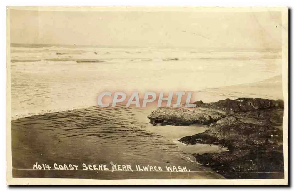 Escena costera cerca de Ilwaco Wash — No 14 — editor no visible - Anverso