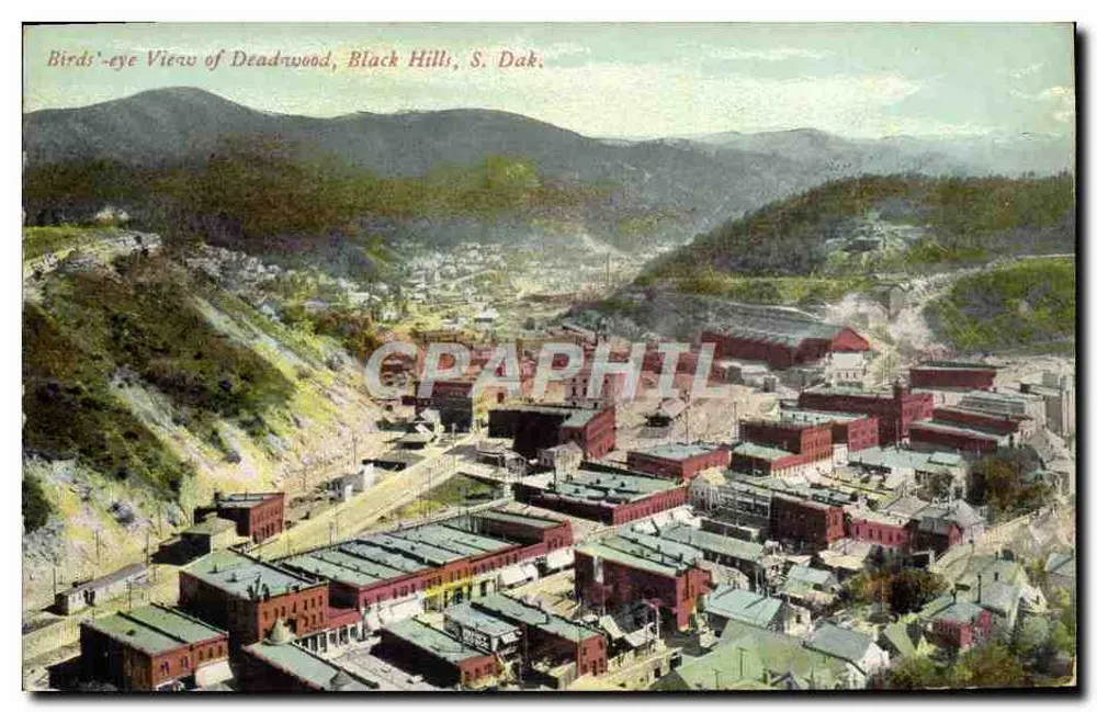 Luftbild von Deadwood, Black Hills, S. Dak. — Verlag W. B. Perkins, Lead, S. Dak. — Nr. 119 - Vorderseite