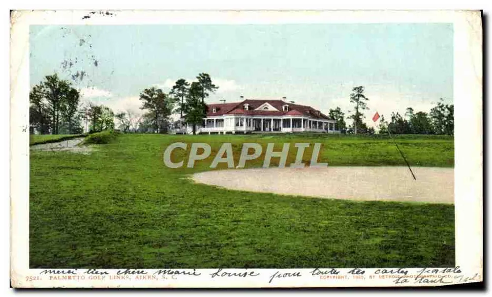 Palmetto Golf Links, Aiken, S.C. — vista da casa — Detroit Photographic Co. n°7521 - Frente