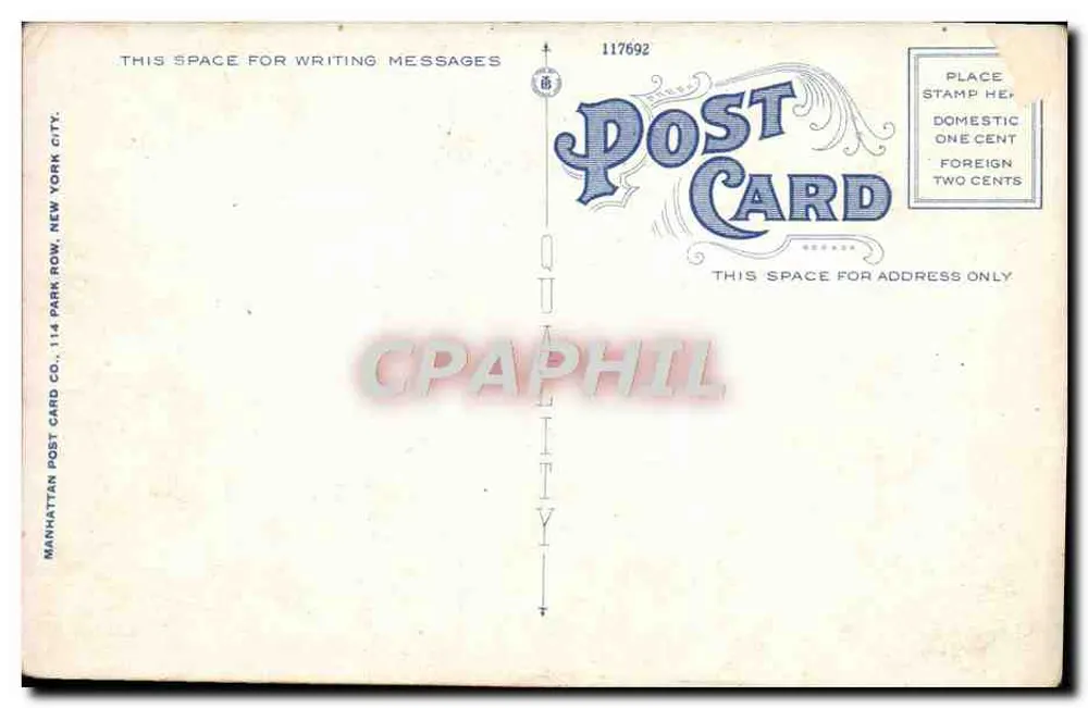 Luftbild von Iona Island — Entlang des Hudson River — Verlag: Manhattan Post Card Co. - Rückseite