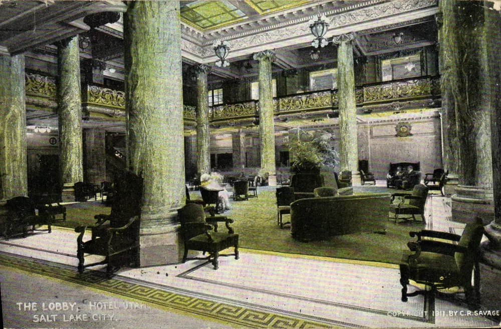 Eingangshalle des Hotels Utah — Salt Lake City — Verleger C.R. Savage, Seriennummer 1311 - Vorderseite