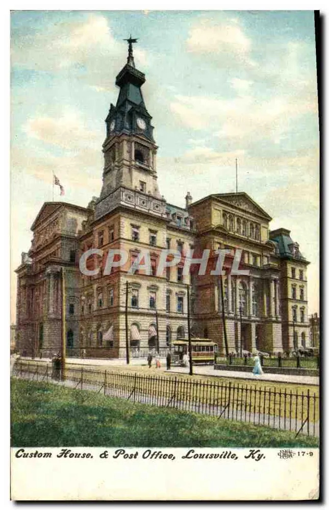 Custom House & Post Office, Louisville, Ky. — éditeur M. 17-9 - Recto