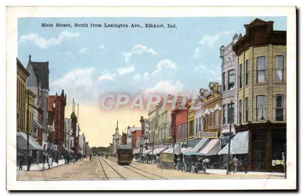 Main Street, South from Lexington Ave., Elkhart, Ind. — E. C. Kropp Co., Milwaukee — n° 6176 - Vorderseite