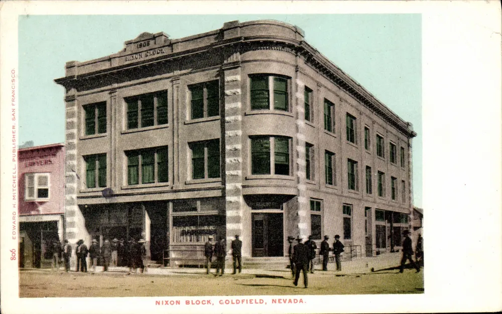 Nixon Block, Goldfield, Nevada — wydawca Edward H. Mitchell, San Francisco, nr 806 - Awers