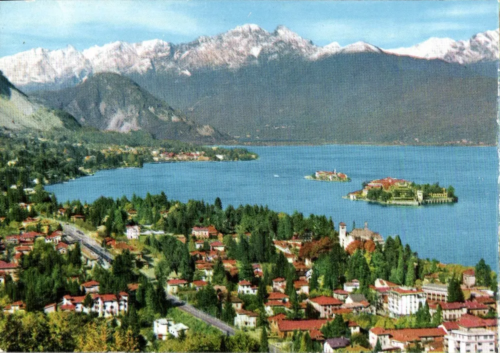Lago Maggiore - Stresa — panorama com ilhas — editor Craphil - Frente