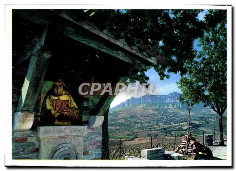 Effigie des Heiligen Marino und Panorama des Monte Titano — Verlag nicht sichtbar - Vorderseite
