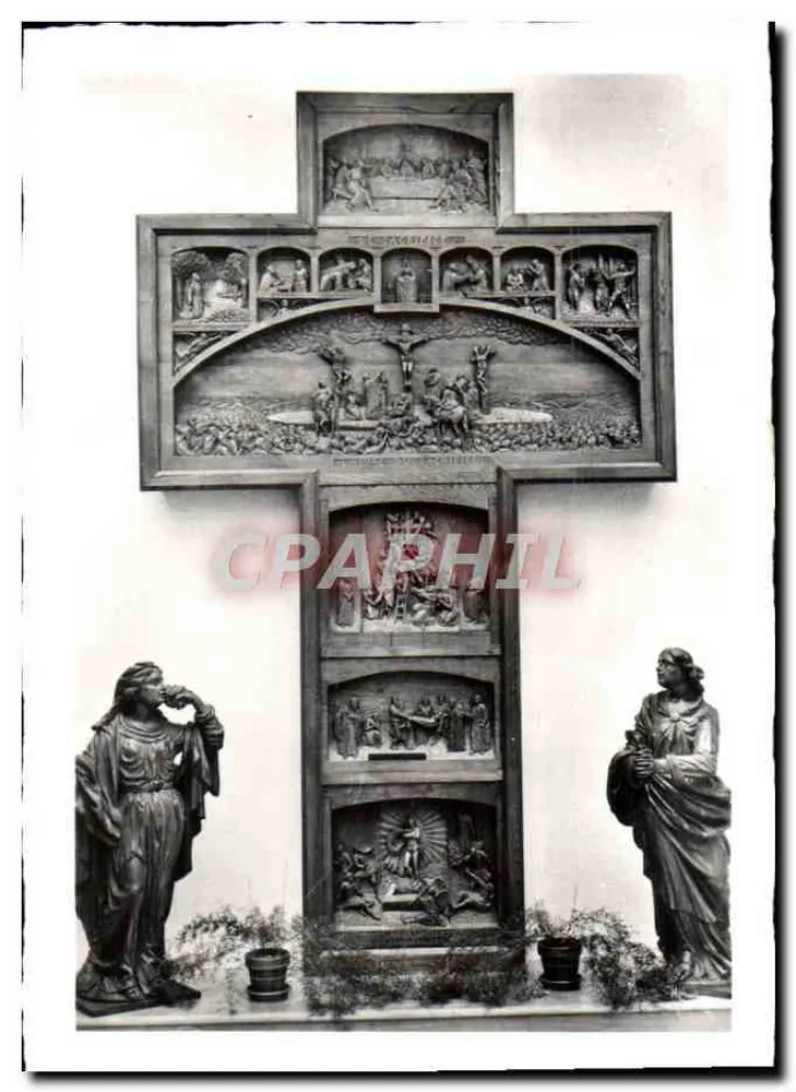 Geschnitzte Kreuz in Cancale — Ausstellung Abbe Quemerais (1940-1952) — Cancale (Ille-et-Vilaine) - Vorderseite