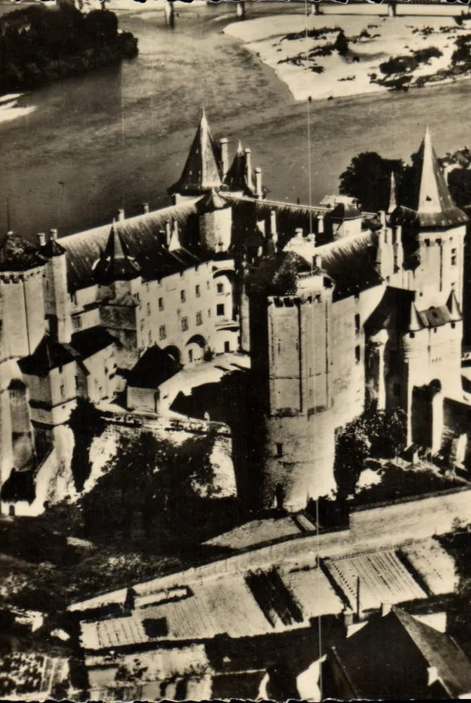 Schloss Château-sur-Loire — Luftbild über der Loire — n°2 - Vorderseite