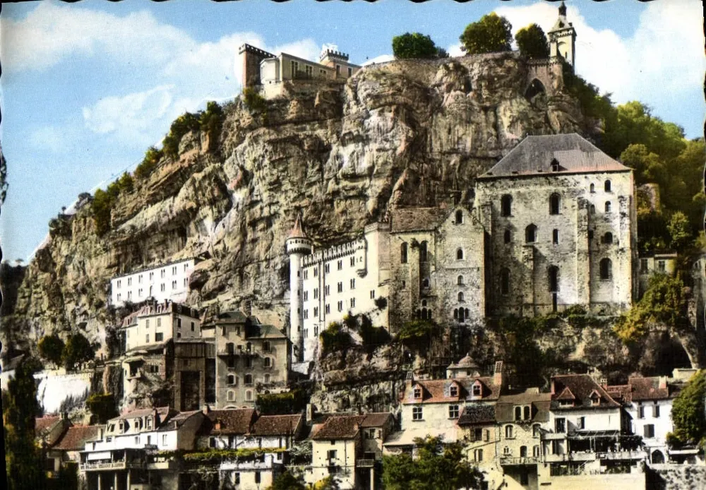 Rocamadour — Blick auf den Felsen von der Straße nach Cahors — 1597 - Vorderseite