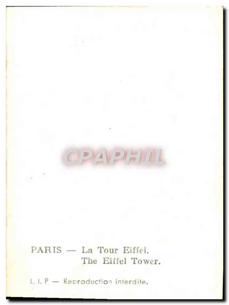 Paris — A Torre Eiffel - Verso