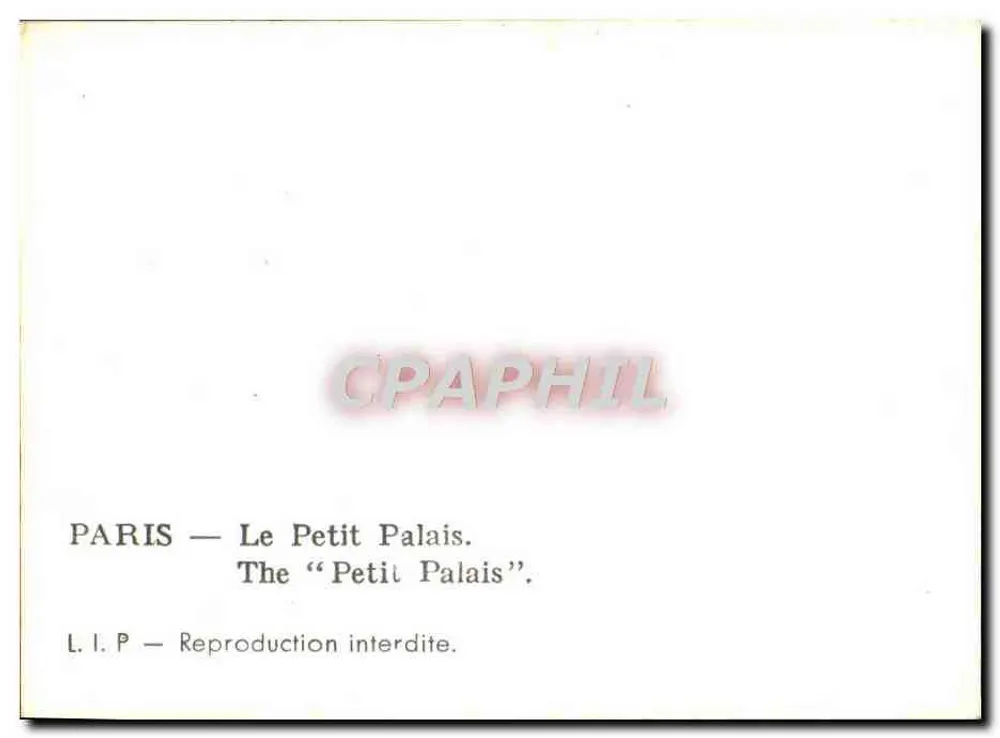 Paris — O Petit Palais - Verso