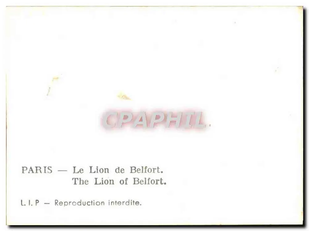 Paryż — Le Lion de Belfort — L.I.P. - Rewers
