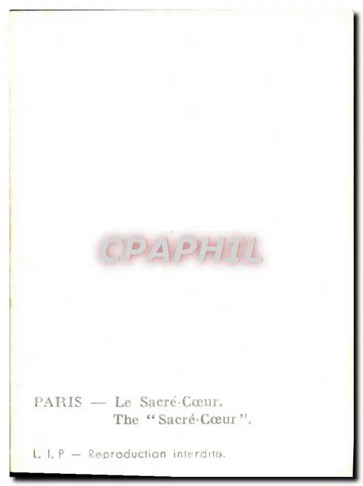 Paris — O Sagrado Coração — L.I.P. - Verso