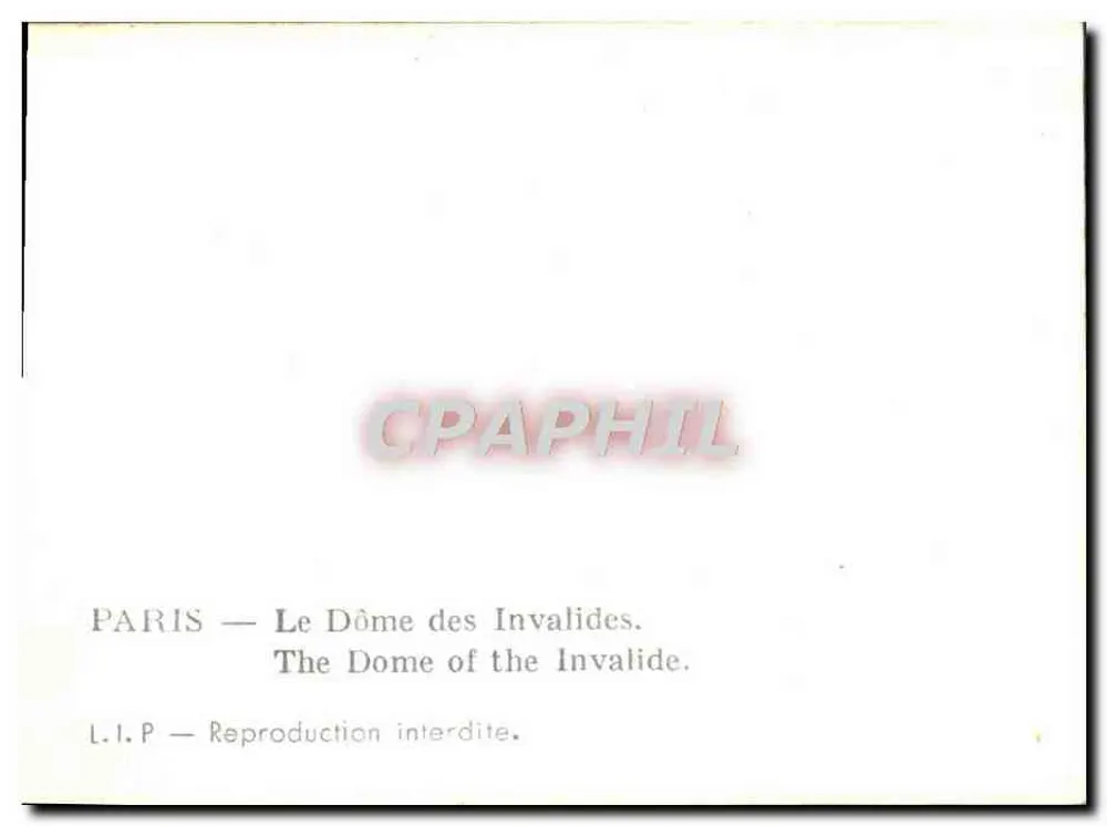 Paris — O Domo dos Invalidos — L.I.P. - Verso