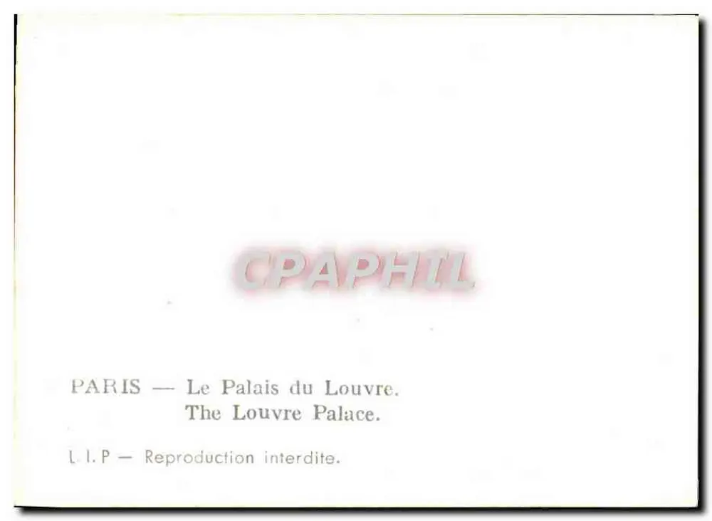 O Palácio do Louvre — Paris — L.I.P. — n°44 - Verso