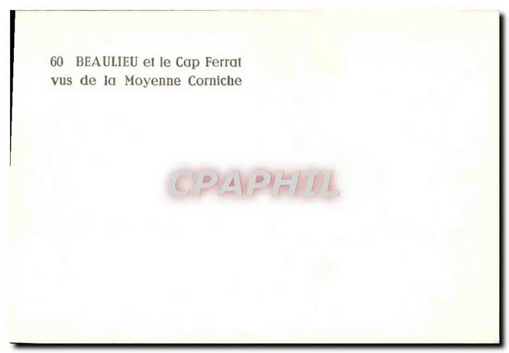Beaulieu e o Cap Ferrat — vistos da Média Corniche — n°60 - Verso
