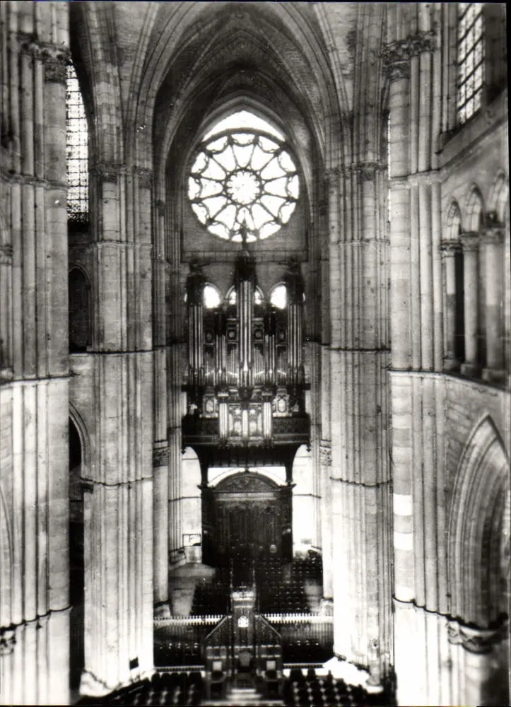 Reims — Ansicht der Kathedrale Notre-Dame, Nordtriforium - Vorderseite